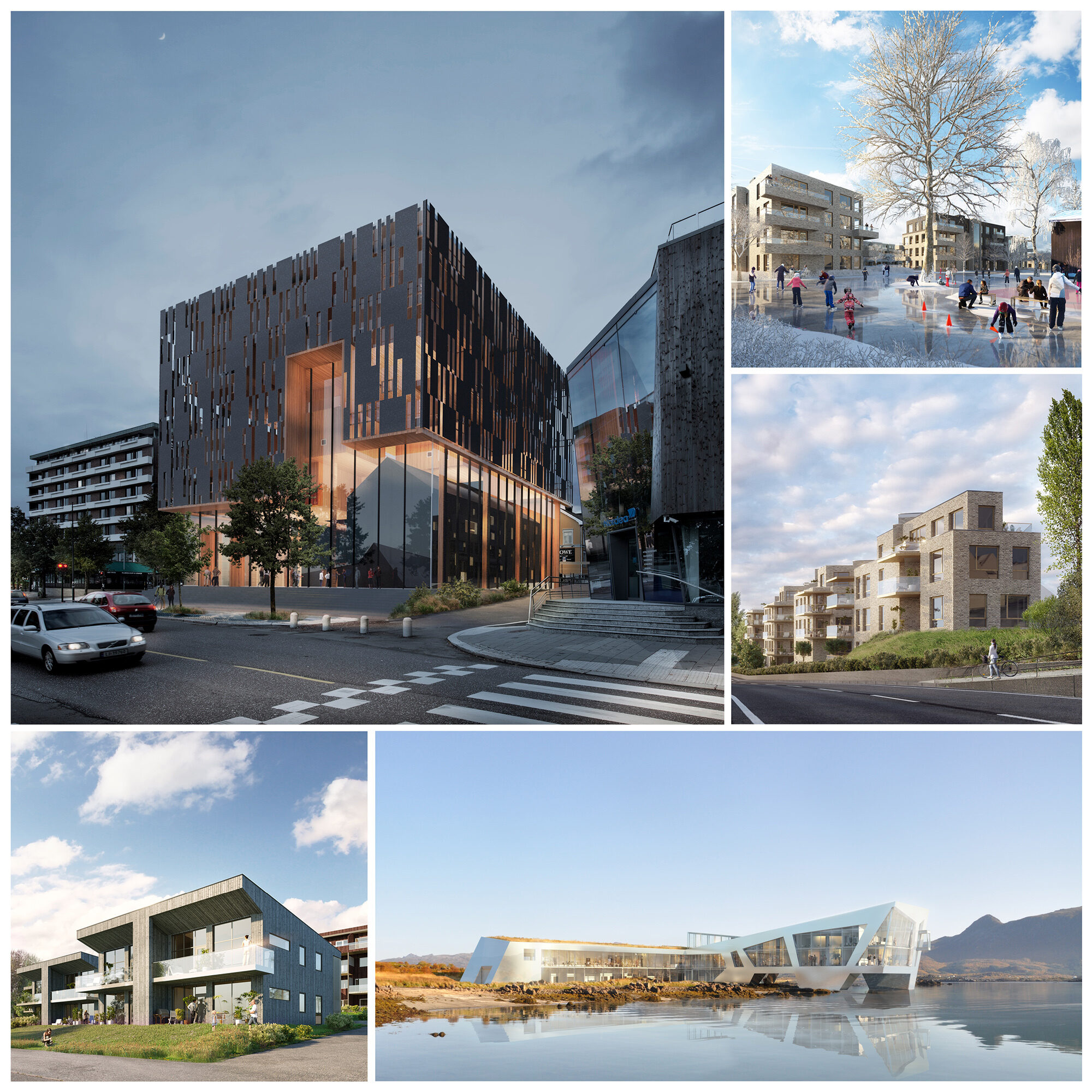 Våre prosjekter spenner bredt geografisk og størrelsesmessig med oppdragsgivere fra både offentlig og privat sektor. For tiden jobber vi med boligprosjekter, områdeutvikling, utstillinger, publikumsbygg, reiseliv og kontor både i og utenfor Lillehammer.